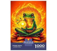 for Adults 1000 Piece Jigsaw Puzzle Meditating Frog with Cosmic Energy Jigsaw Brain Teaser Game Home Decoration Unique Birthday And Xmas Gifts 52x38cm/1000pcs