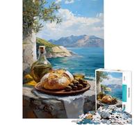 for Adults 1000 Piece Jigsaw Puzzle Mediterranean Still Life Difficult And Challenge A Work of Art Educational Games Suitable for People Aged 14 And Above (38x52cm)