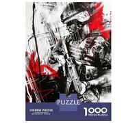 for Adults 1000 Piece Jigsaw Puzzle Military Soldier Red Jigsaw for Adults Hands-on Game Wall Decoration Fun at Home Activities, 52x38cm/1000pcs