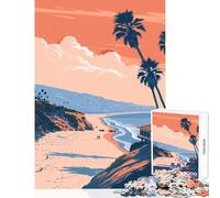 for Adults 1000 Piece Jigsaw Puzzle Minimalist LA Beach Art Puzzle For Teenagers Difficult Challenge Difficult And Challenge Unique Birthday And Xmas Gifts (50x75cm)