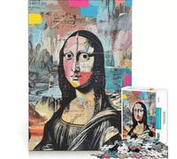 for Adults 1000 Piece Jigsaw Puzzle Mona Lisa Basquiat Style Hands-on Game Fun Activities at Home Deal As Gifts for The Whole Family 38x52cm