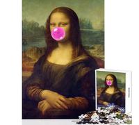 for Adults 1000 Piece Jigsaw Puzzle Mona Lisa Bubble Gum Brain Teaser Game Learning Educational DIY Toys Unique Birthday And Gifts (50X75cm)