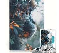 for Adults 1000 Piece Jigsaw Puzzle Monkey in Jungle Double Exposition Hands-on Game Fun Activities at Home Deal As Gifts for The Whole Family 38x26cm