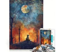 for Adults 1000 Piece Jigsaw Puzzle Moonlit Fox Dreams Hands-on Game Fun Activities at Home Deal As Gifts for The Whole Family 50x75cm