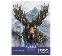 for Adults 1000 Piece Jigsaw Puzzle Moose The Ancient Warden of The Green Wilds Jigsaw Puzzle Relax Games Home Decoration Unique Birthday And Xmas Gifts 38x26cm/1000pcs