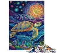 for Adults 1000 Piece Jigsaw Puzzle Mosaic Sea Turtle Voyage Relaxing Games Difficult Hard Toy Wall Decor Improving Love between Couples Size 38x52cm
