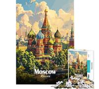 for Adults 1000 Piece Jigsaw Puzzle Moscow Russia Cityscape Art Illustration Relax Games Learning Educational Toys Art Work Gifts Staycation Kill Time (size 50x75cm)