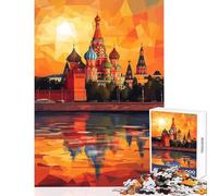 for Adults 1000 Piece Jigsaw Puzzle Moscow Sunset Reflections Hands-on Game Stress Reliever Educational Toy Unique Birthday And Gifts (50x75cm)