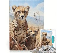 for Adults 1000 Piece Jigsaw Puzzle Mother Cheetah Hands-on Game Fun Activities at Home Deal As Gifts for The Whole Family 38x26cm