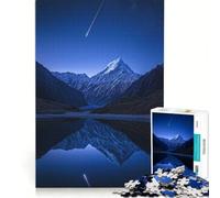 for Adults 1000 Piece Jigsaw Puzzle Mountain Reflection with Shooting Star Hands-on Game Fun Activities at Home Deal As Gifts for The Whole Family 38x26cm