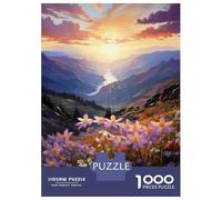 for Adults 1000 Piece Jigsaw Puzzle Mountain Valley Sunset Landscape Puzzles for Adults Toy Wall Decor Pattern Assembly Unique Birthday And Xmas Gifts 70x50cm/1000pcs