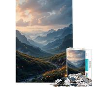 for Adults 1000 Piece Jigsaw Puzzle Mountain Valley with Fireflies Toy Intellectual Game Impossible Game for The Whole for Women Men (Size 75x50cm)