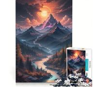 for Adults 1000 Piece Jigsaw Puzzle Mountains And Flowing River Hands-on Game Fun Activities at Home Deal As Gifts for The Whole Family 50x75cm