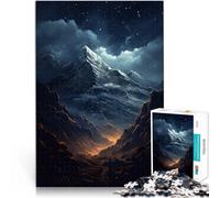 for Adults 1000 Piece Jigsaw Puzzle Mountains at night Made of cardboard,Suitable for people aged 14 and above Home Decoration game Toys Wish List with Santa Claus。size:38x52cm/14.96x20.47inch
