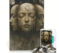 for Adults 1000 Piece Jigsaw Puzzle Multiple Faces with Closed Eyes Hands-on Game Fun Activities at Home Deal As Gifts for The Whole Family 38x52cm