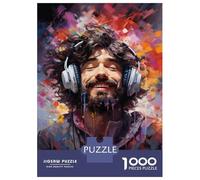 for Adults 1000 Piece Jigsaw Puzzle Music Lover's Headphones Adult Jigsaw Puzzle Brain Teaser Game For Family Fun Christmas Birthday Gifts 38x26cm/1000pcs