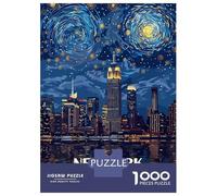 for Adults 1000 Piece Jigsaw Puzzle New York City Starry Night Adult Puzzles Hands-on Game Birthday Present Fun at Home Activities, 52x38cm/1000pcs
