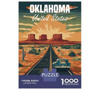 for Adults 1000 Piece Jigsaw Puzzle Oklahoma Road Trip Jigsaw for Adults Family Game Improve Memory Christmas Birthday Gifts 38x26cm/1000pcs