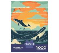 for Adults 1000 Piece Jigsaw Puzzle Orca Leaping Through Stars Adult Jigsaw Toy Wall Decor Difficult Challenge Fun at Home Activities, 38x26cm/1000pcs