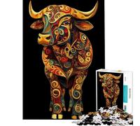 for Adults 1000 Piece Jigsaw Puzzle Original Bull Art Poster Difficult And Challenge A Work of Art Educational Games Suitable for People Aged 14 And Above (50x75cm)
