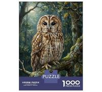 for Adults 1000 Piece Jigsaw Puzzle Owl Perched on Branch in Forest Teenager Puzzles Toy Wall Decor Stress Reliever Fun at Home Activities, 70x50cm/1000pcs
