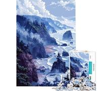 for Adults 1000 Piece Jigsaw Puzzle Pacific Cliffs Pixel Art Challenging Game Toys Impossible Game Tough Challenge Gifts for Women Men (Size 38x52cm)
