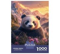 for Adults 1000 Piece Jigsaw Puzzle Panda in Mountain Flowers Puzzle for Adults Relaxing Games Birthday Present Unique Birthday And Xmas Gifts 52x38cm/1000pcs
