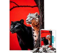 for Adults 1000 Piece Jigsaw Puzzle Panther And Snow Leopard Toy Intellectual Game Impossible Game for The Whole for Women Men (Size 38x26cm)