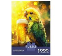 for Adults 1000 Piece Jigsaw Puzzle Parrot Cheers With Beer Jigsaw Puzzle Brain Teaser Game Hand Speed Race Fun Activities at Home 38x26cm/1000pcs