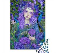 for Adults 1000 Piece Jigsaw Puzzle Peacock Fantasy Purple Floral Artwork Teenager Puzzles DIY Toys Difficult Challenge Challenging Game Gifts 70x50cm/1000pcs