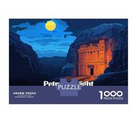 for Adults 1000 Piece Jigsaw Puzzle Petra by Night, Jordan Adult Puzzles Hands-on Game Birthday Present Fun at Home Activities, 38x26cm/1000pcs