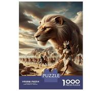 for Adults 1000 Piece Jigsaw Puzzle Pharaoh's Lion Ancient Egypt Art Print Adult Puzzles Hands-on Game Birthday Present Fun at Home Activities, 70x50cm/1000pcs