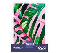 for Adults 1000 Piece Jigsaw Puzzle Pink And Green Floral Art Jigsaw Brain Teaser Game Home Decoration Unique Birthday And Xmas Gifts 52x38cm/1000pcs