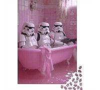 for Adults 1000 Piece Jigsaw Puzzle Pink Stormtroopers in Bathtub Puzzles for Adults Toy Wall Decor Pattern Assembly Unique Birthday And Xmas Gifts 70x50cm/1000pcs