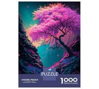 for Adults 1000 Piece Jigsaw Puzzle Pink Tree And Small Waterf Adult Puzzles Anti-Stress Toys Precision Cutting Fun Activities at Home 70x50cm/1000pcs