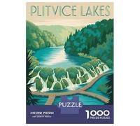 for Adults 1000 Piece Jigsaw Puzzle Plitvice Lakes Travel Jigsaw Brain Teaser Game Home Decoration Unique Birthday And Xmas Gifts 70x50cm/1000pcs