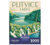 for Adults 1000 Piece Jigsaw Puzzle Plitvice Lakes Vintage Travel Jigsaw Brain Teaser Game Home Decoration Unique Birthday And Xmas Gifts 70x50cm/1000pcs