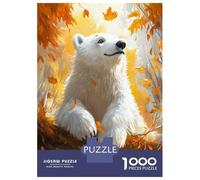 for Adults 1000 Piece Jigsaw Puzzle Polar Bear in Autumn Jigsaw for Adults Family Game Improve Memory Christmas Birthday Gifts 52x38cm/1000pcs