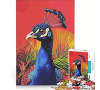 for Adults 1000 Piece Jigsaw Puzzle Pop Art Peacock in Andy Warhol Style, DIY Toys, Pattern Assembly, Artists' Collection, Fine Arts 38x52cm