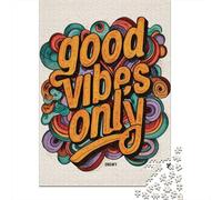 for Adults 1000 Piece Jigsaw Puzzle Positive Vibes Poster Puzzles for Adults Toy Wall Decor Pattern Assembly Unique Birthday And Xmas Gifts 38x26cm/1000pcs