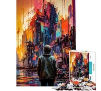 for Adults 1000 Piece Jigsaw Puzzle Post-Apocalyptic Cityscape Fun at Home Activities, Presents for Women Fun Games for And from 14 Years And over (38x52cm)