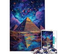 for Adults 1000 Piece Jigsaw Puzzle Pyramids in Cosmos 1000 Piece Jigsaws Impossible Game Gifts For Birthdays Tough Challenge (Size 38x26cm)
