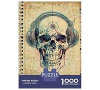 for Adults 1000 Piece Jigsaw Puzzle Rad Music Skull Sketchbook Jigsaw for Adults Hands-on Game Wall Decoration Fun at Home Activities, 52x38cm/1000pcs