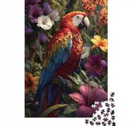 for Adults 1000 Piece Jigsaw Puzzle Rainbow Macaw in Tropical Paradise Adult Jigsaw Toy Wall Decor Difficult Challenge Fun at Home Activities, 38x26cm/1000pcs
