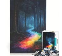 for Adults 1000 Piece Jigsaw Puzzle Rainbow Path in Forest DIY Toys Pattern Assembly Artists' Collection Fine Arts 38x52cm