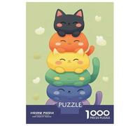 for Adults 1000 Piece Jigsaw Puzzle Rainbow Stacked Cats Jigsaw Brain Teaser Game Home Decoration Unique Birthday And Xmas Gifts 38x26cm/1000pcs