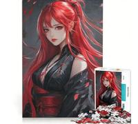 for Adults 1000 Piece Jigsaw Puzzle Red-Haired Anime Girl DIY Toys Pattern Assembly Artists' Collection Fine Arts 50x75cm