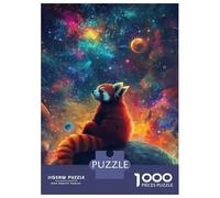 for Adults 1000 Piece Jigsaw Puzzle Red Panda in Space Jigsaw for Adults Relax Games Hand Speed Race Fun Activities at Home 70x50cm/1000pcs