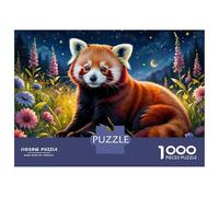for Adults 1000 Piece Jigsaw Puzzle Red Panda Night Garden Adult Jigsaw Toy Wall Decor Difficult Challenge Fun at Home Activities, 70x50cm/1000pcs