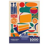 for Adults 1000 Piece Jigsaw Puzzle Retro Abstract Cheese Jigsaw for Adults Hands-on Game Wall Decoration Fun at Home Activities, 38x26cm/1000pcs